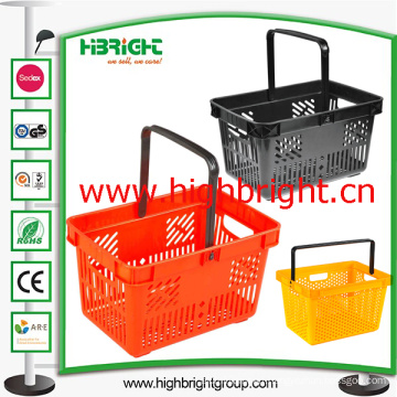 Orange Plastic Shopping Basket for Supermarket